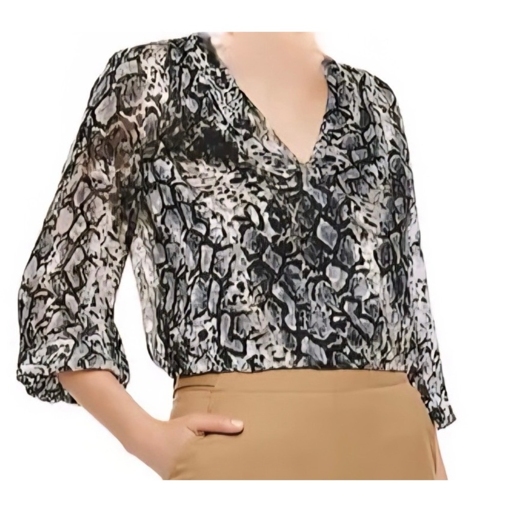 Alice + Olivia Snake‎ Print Blouse Wrap Front V Neck Top